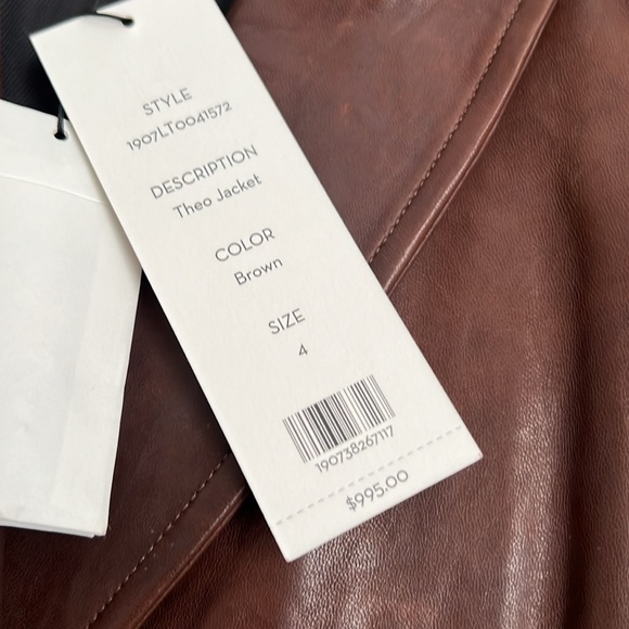 NWT Veronica Beard Theo leather jacket 4. - Picture 3 of 8